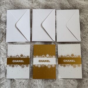 Chanel Gold and White Blank Cards and Envelopes